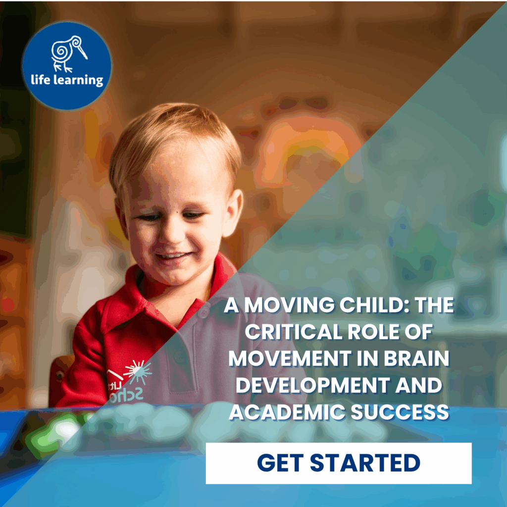 Smiling child engaging in puzzle play to support brain development, fine motor skills, and cognitive growth through movement-based learning